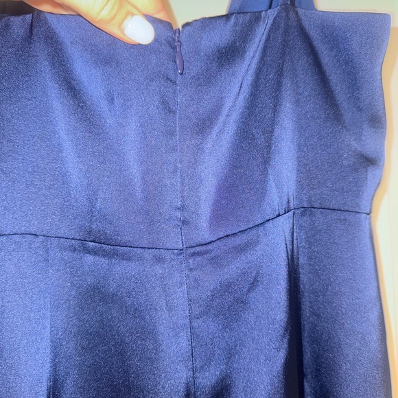 REVOLVE Navy Blue Satin Dress - Picture 5 of 7